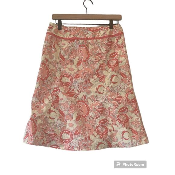 Eddie Bauer Skirt A-line Floral Knee Length Zip Stretch Size 2 - Picture 2 of 4